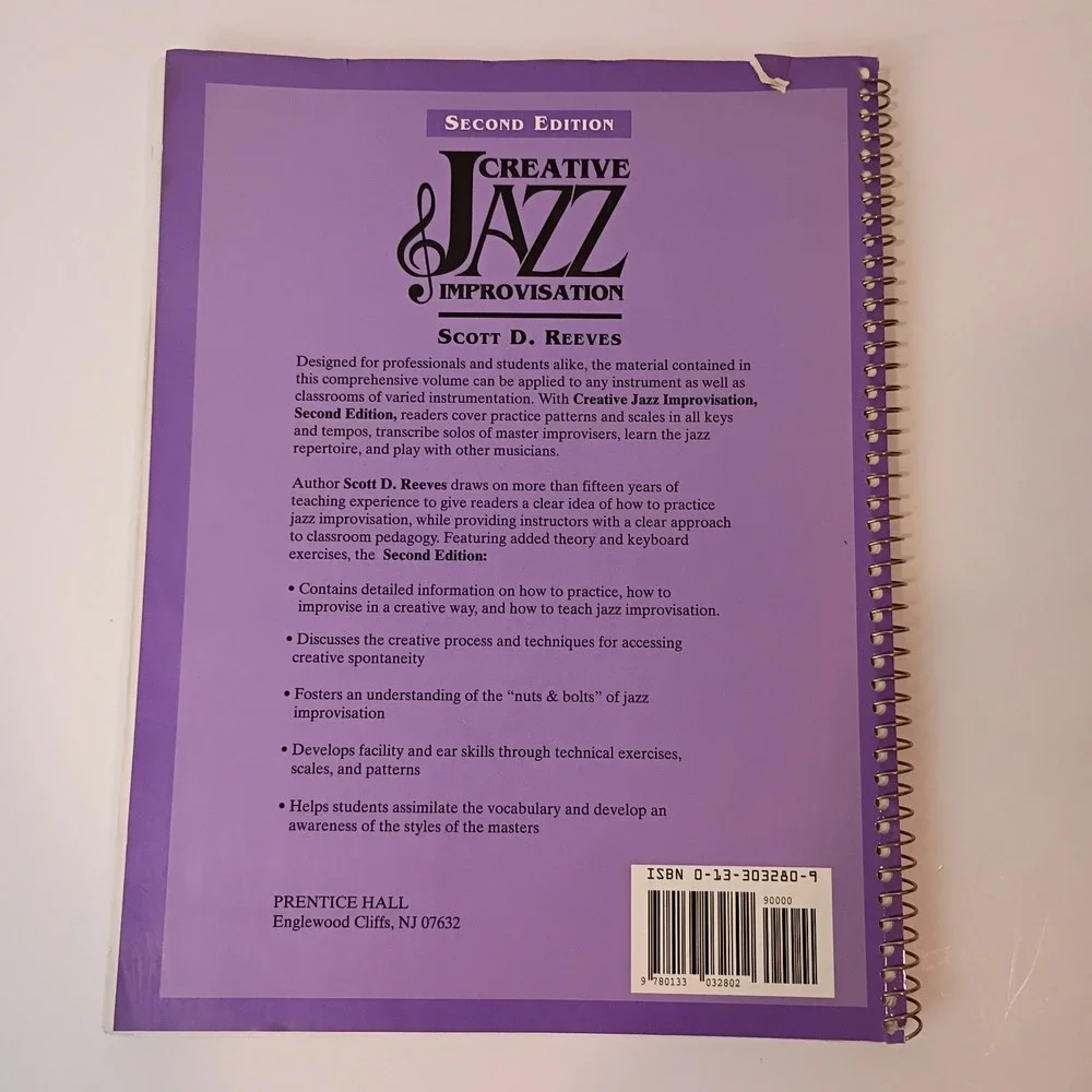 Creative Jazz Improvisation Second Edition by Scott D. Reeves -Spiral Bound